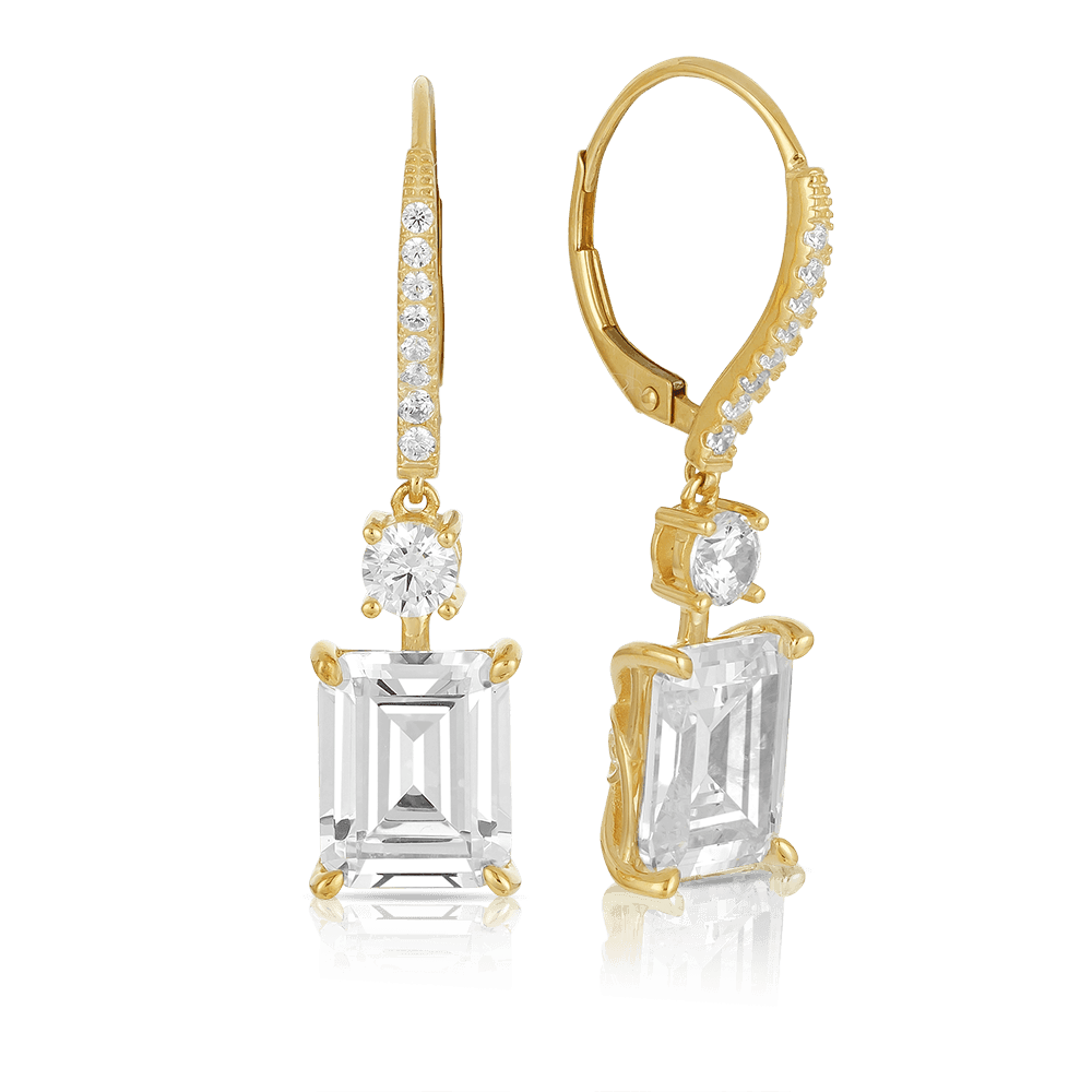 Cubic Zirconia Earrings in 9ct Yellow Gold - Wallace Bishop