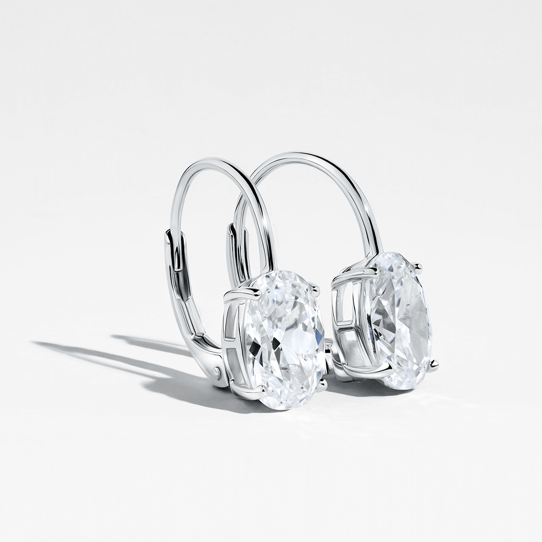 Cubic Zirconia Earrings in Sterling Silver Rhodium Plated