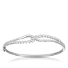 Cubic Zirconia Fancy Oval Bangle in Sterling Silver