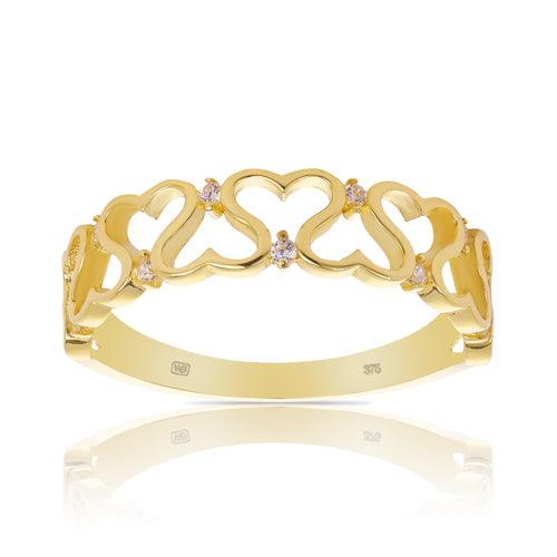 Cubic Zirconia Heart Ring in 9ct Yellow Gold - Wallace Bishop