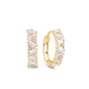 Cubic Zirconia Cluster Huggies Earrings in 9ct Yellow Gold