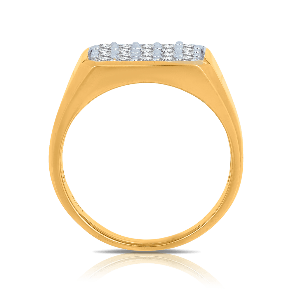 Cubic Zirconia Men's Signet Ring in 9ct Yellow Gold - Wallace Bishop