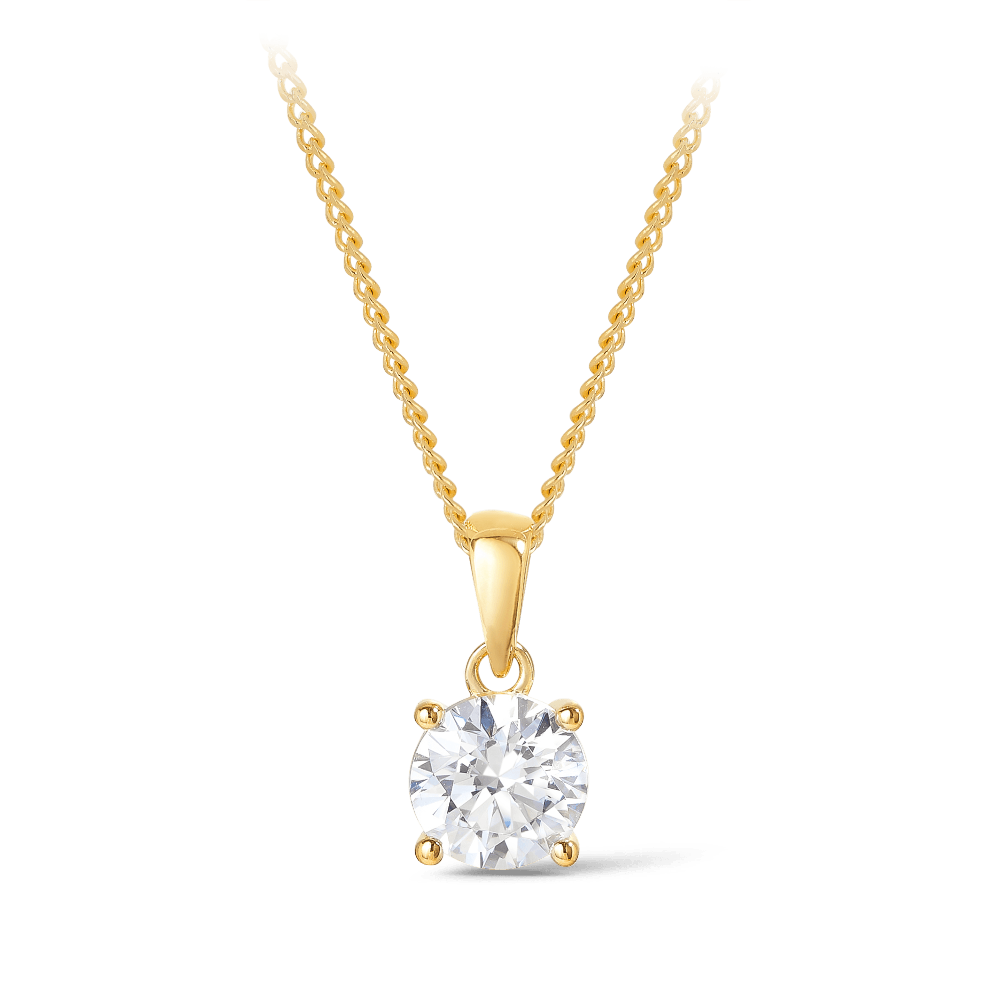 Cubic Zirconia Pendant in 9ct Yellow Gold