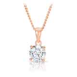 Cubic Zirconia Pendant Necklace in 9ct Rose Gold - Wallace Bishop