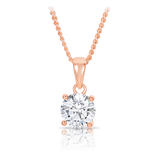 Cubic Zirconia Pendant Necklace in 9ct Rose Gold