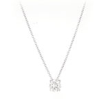 Cubic Zirconia Solitaire Necklace in Sterling Silver - Wallace Bishop