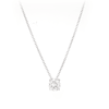 Cubic Zirconia Solitaire Necklace in Sterling Silver