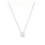 Cubic Zirconia Solitaire Necklace in Sterling Silver