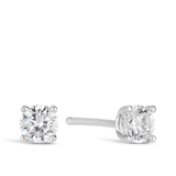 Cubic Zirconia Solitaire Stud Earrings in Sterling Silver