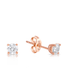 Cubic Zirconia Stud Earrings in 9ct Rose Gold - Wallace Bishop