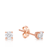 Cubic Zirconia Stud Earrings in 9ct Rose Gold - Wallace Bishop