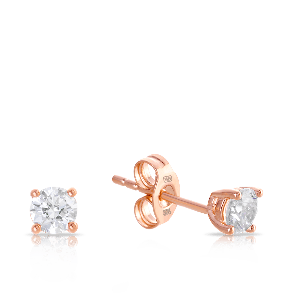 Cubic Zirconia Stud Earrings in 9ct Rose Gold