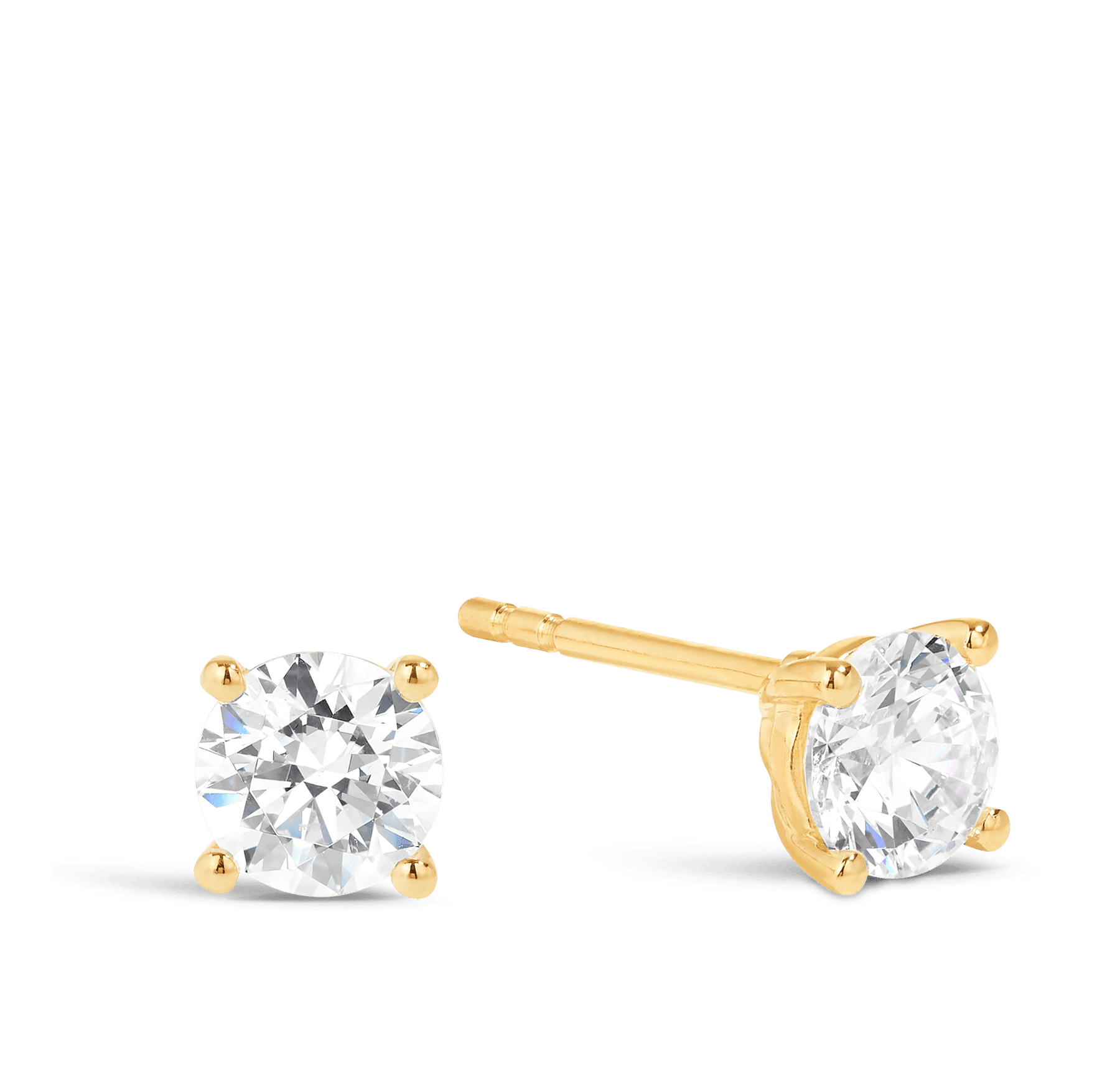 Cubic Zirconia Stud Earrings in 9ct Yellow Gold - Wallace Bishop