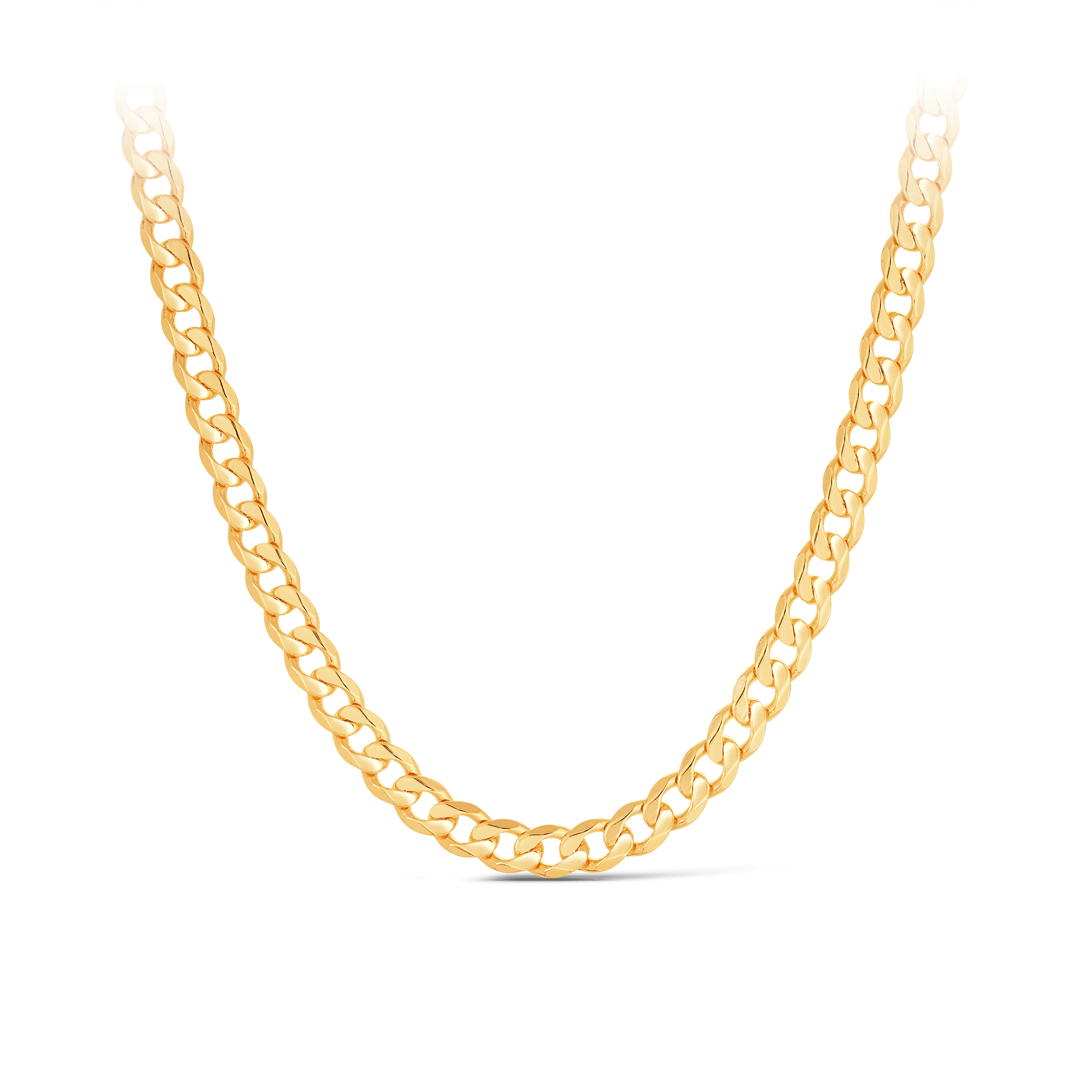 55cm Curb Pattern Solid Chain in 9ct Yellow Gold