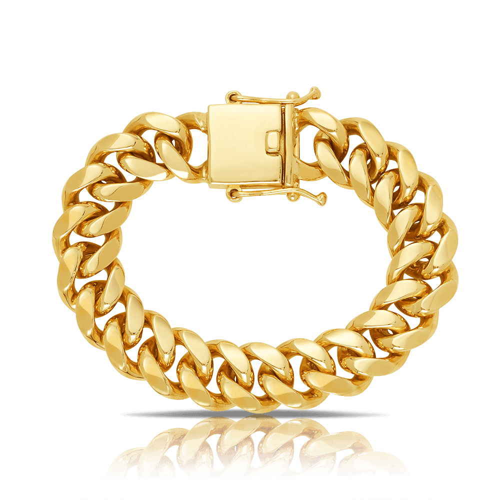 Curb Polished Bracelet in 9ct Yellow Gold - Wallace Bishop