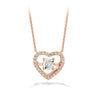 Dancing Diamond Halo Pendant in 9ct Rose Gold