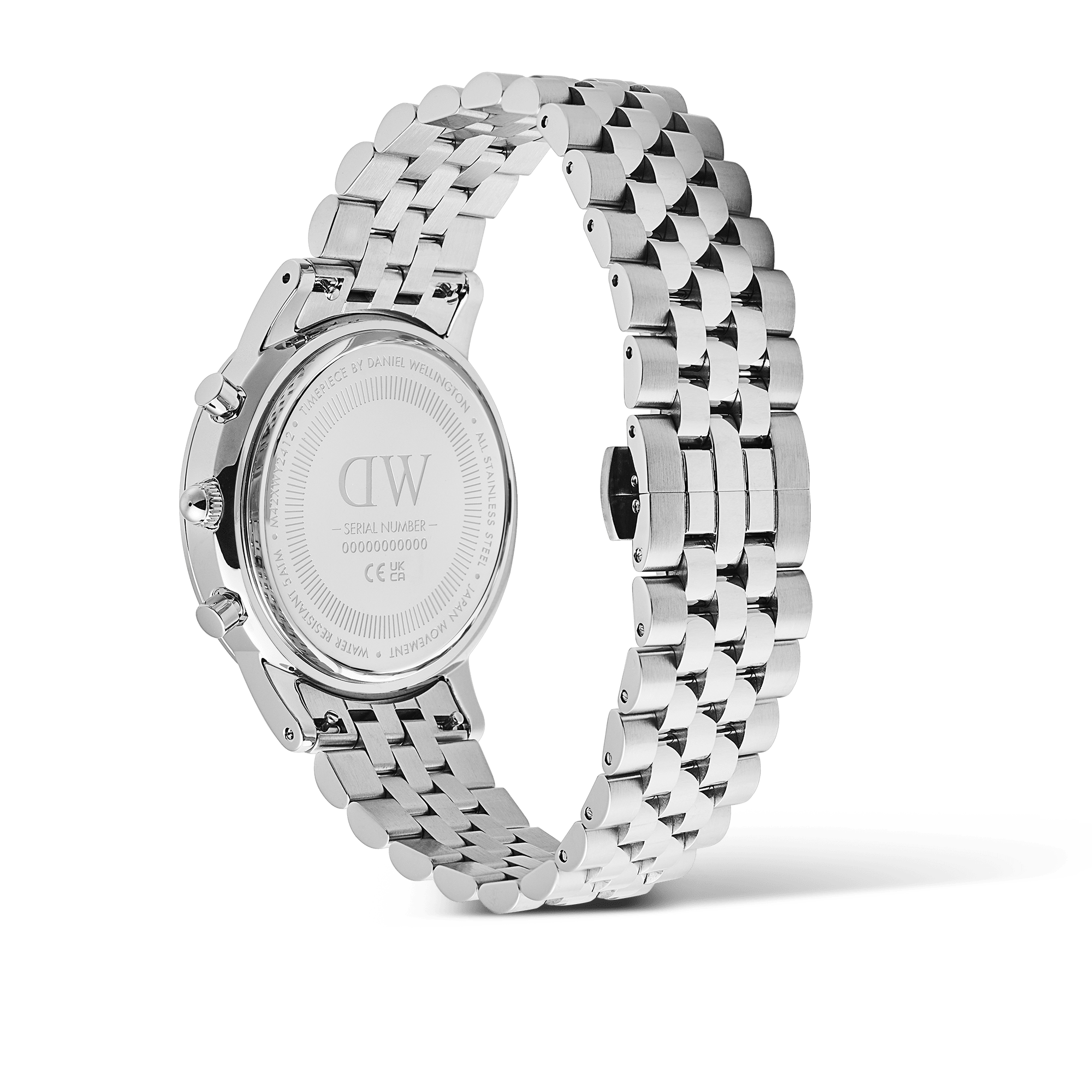 Daniel Wellington Iconic Chronograph Arch 5-Link Onyx Panda Silver