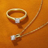 Rendition 0.30ct Diamond Solitaire Pendant in 9ct Yellow & White Gold