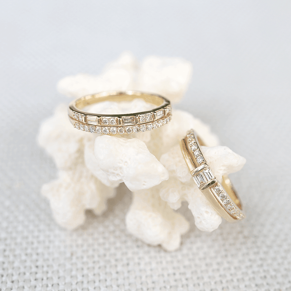 Diamond Baguette Dress Ring in 9ct Yellow Gold