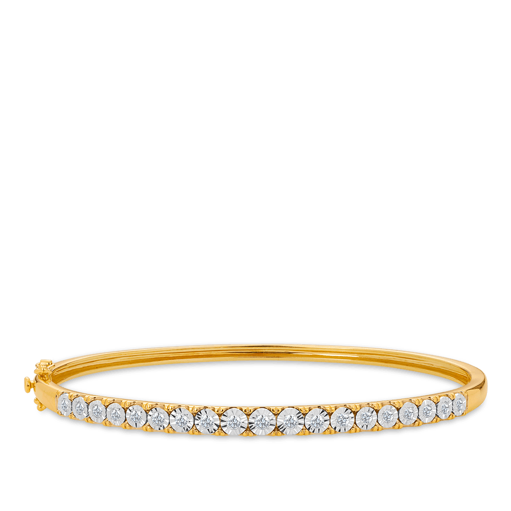 Diamond Bangle in 9ct Yellow and White Gold TGW 0.50t - Wallace Bishop
