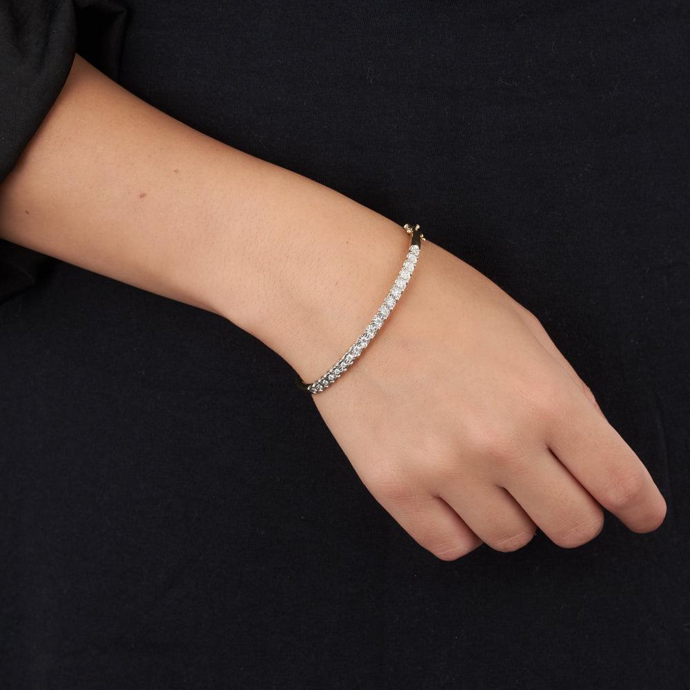 Diamond Bangle in 9ct Yellow and White Gold TGW 0.50t - Wallace Bishop