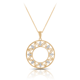 Diamond Circle Leaf Pendant in 9ct Yellow Gold - Wallace Bishop