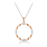Diamond Circle Pendant in 9ct White and Rose Gold TGW 0.25ct - Wallace Bishop