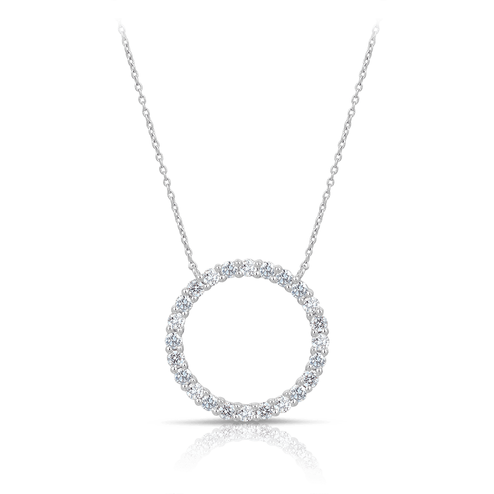 Diamond Circle Pendant in 9ct White Gold