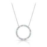 Diamond Circle Pendant in 9ct White Gold