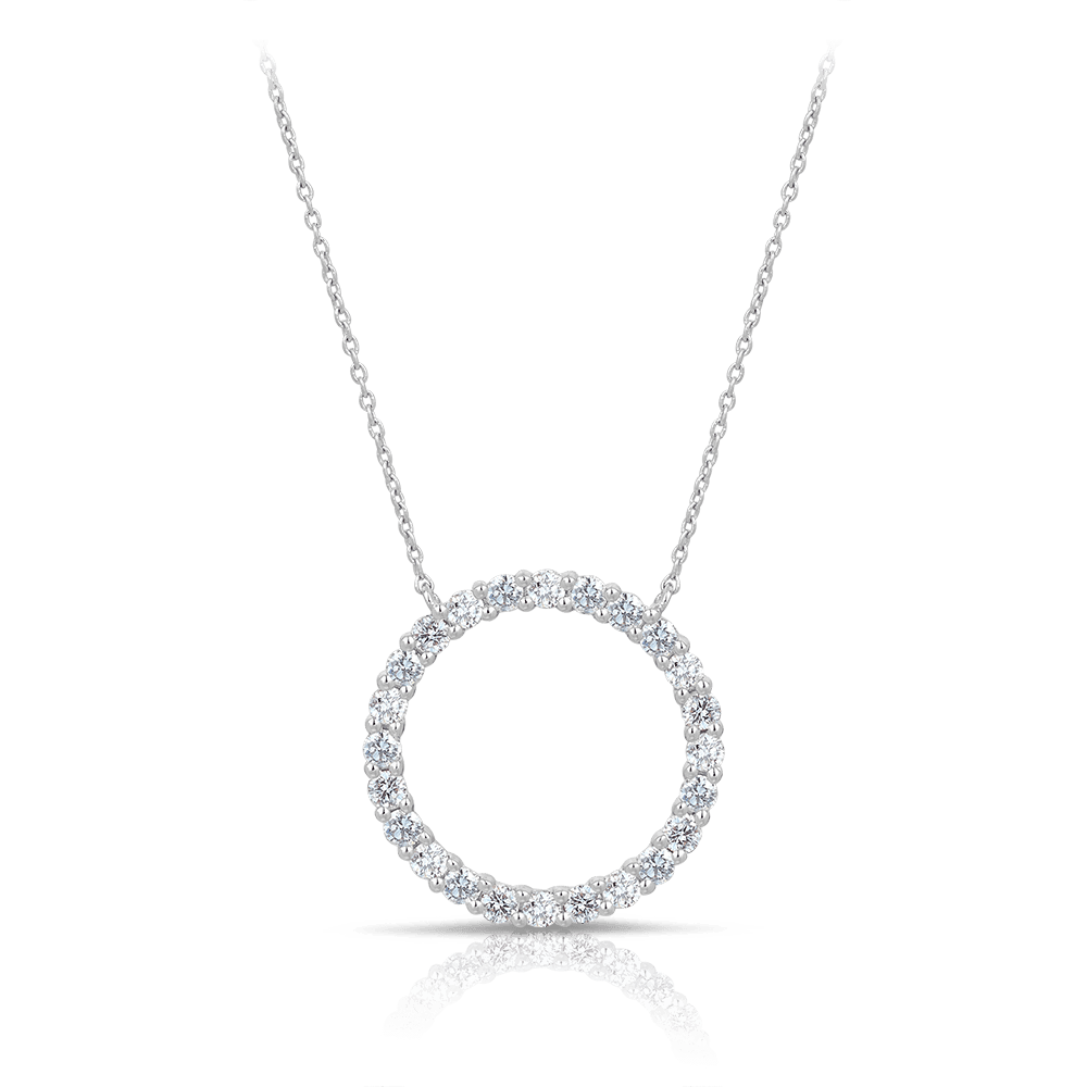 Diamond Circle Pendant in 9ct White Gold - Wallace Bishop