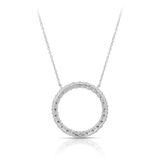 Diamond Circle Pendant in 9ct White Gold - Wallace Bishop