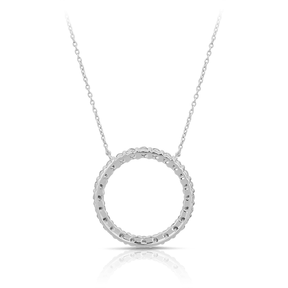 Diamond Circle Pendant in 9ct White Gold