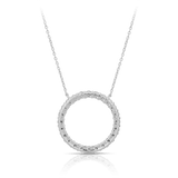 Diamond Circle Pendant in 9ct White Gold