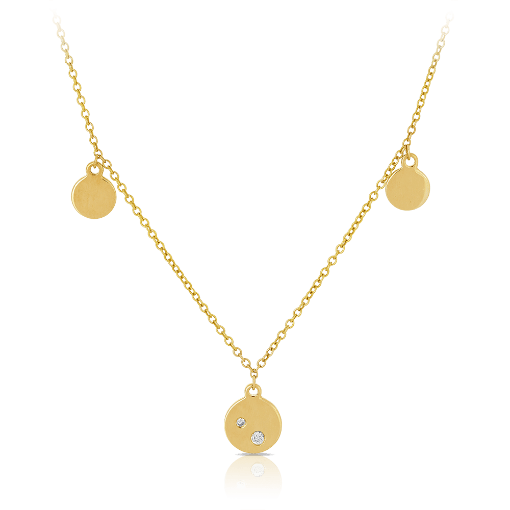 Diamond Circle Trio Necklace set in 9ct Yellow Gold - Wallace Bishop