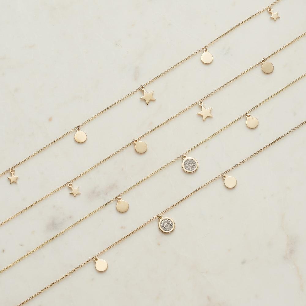 Diamond Circle Trio Necklace set in 9ct Yellow Gold - Wallace Bishop