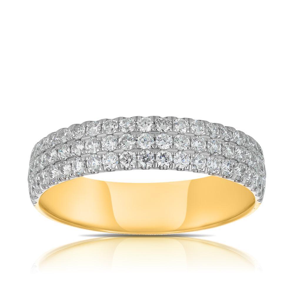 0.75ct TW Diamond Pavè Dress Ring in 18ct White and Yellow Gold