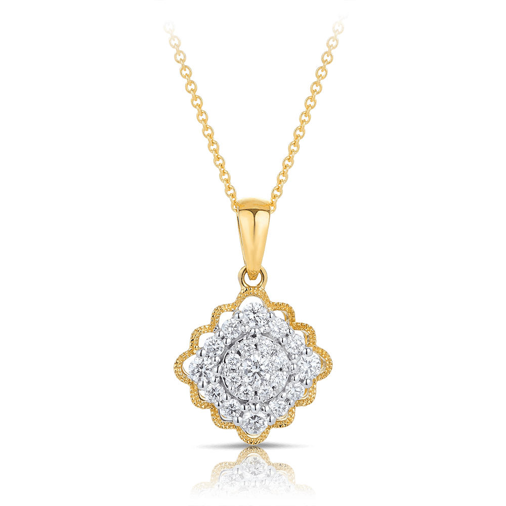 Diamond 2025 cluster pendant