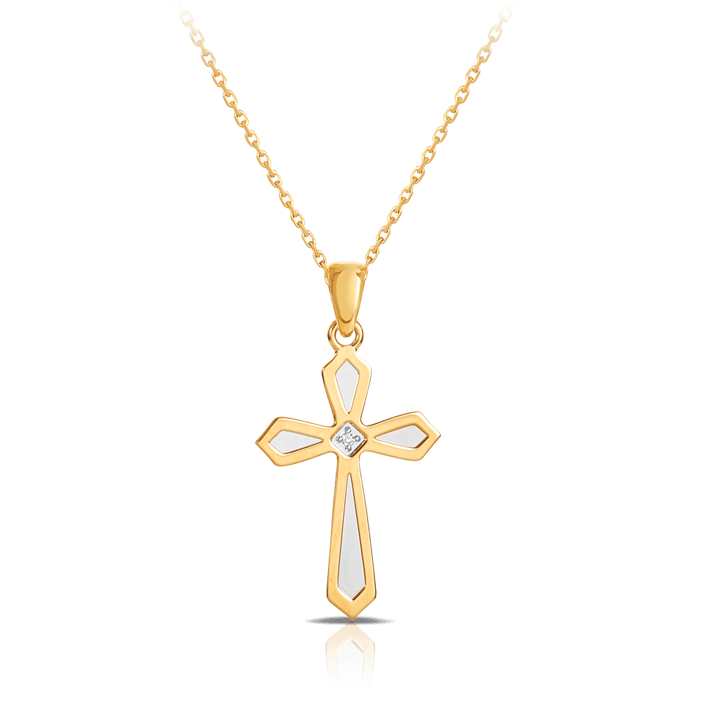 Diamond Cross Pendant in 9ct Yellow Gold - Wallace Bishop