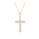 Diamond Cross Pendant in 9ct Yellow Gold