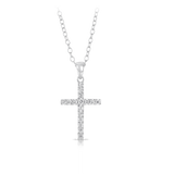 Diamond Cross Pendant set in 9ct White Gold. Total Diamond Weight 0.25ct