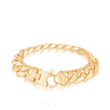 Diamond Cut Curb Bracelet in 9ct Yellow Gold