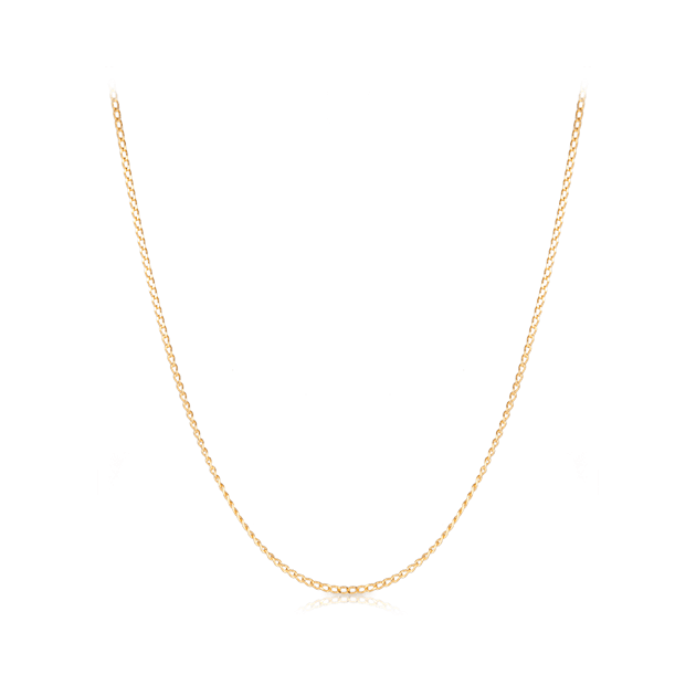 40cm Diamond Cut Curb Chain in 9ct Yellow Gold