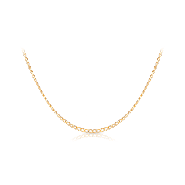 40cm Diamond Cut Curb Chain in 9ct Yellow Gold