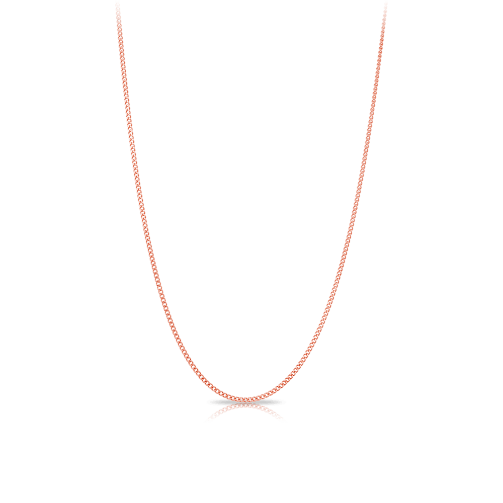 Diamond Cut Curb Link 45cm Chain in 9ct Rose Gold - Wallace Bishop