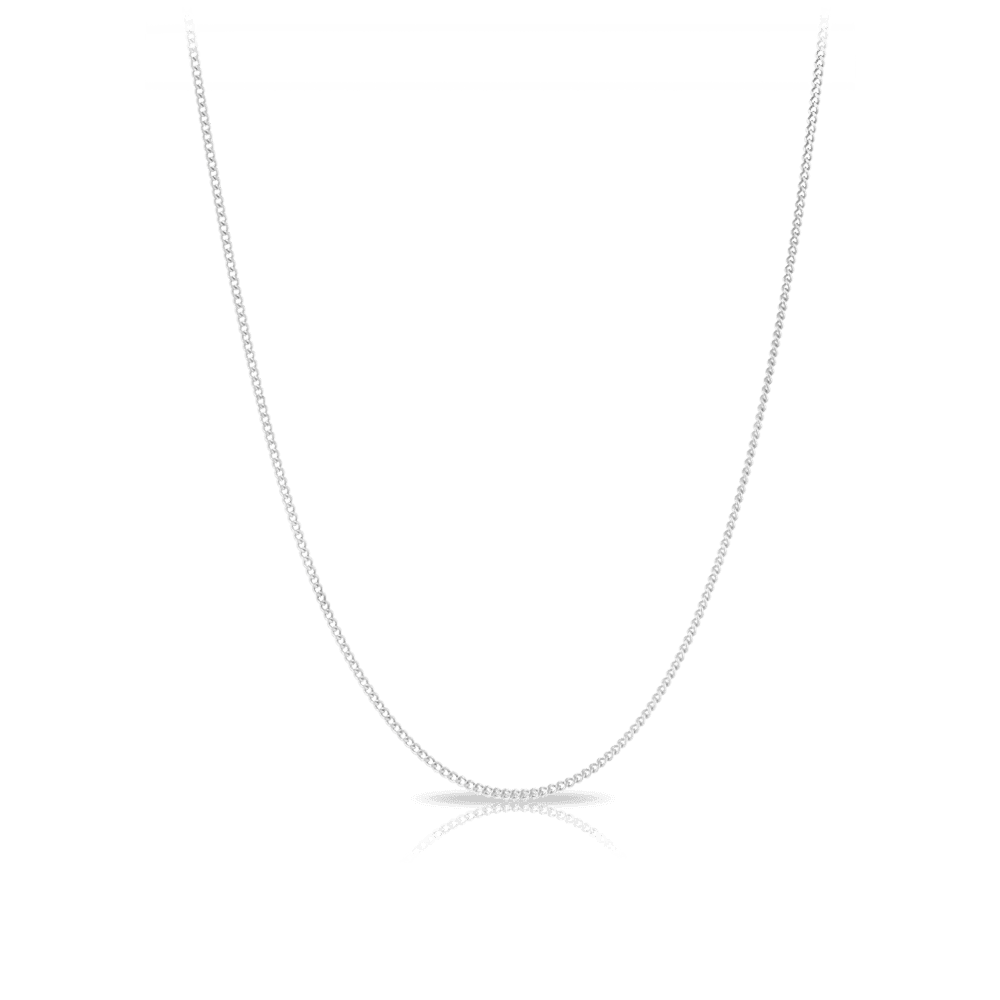 45cm Diamond Cut Curb Link Chain in Sterling Silver