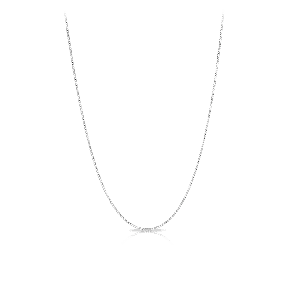 45cm Diamond Cut Curb Link Chain in Sterling Silver