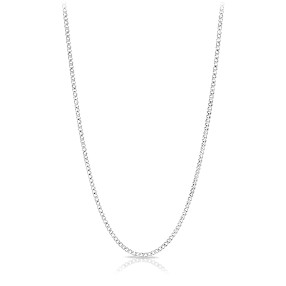 Diamond Cut Curb Link 70cm Chain in Sterling Silver - Wallace Bishop