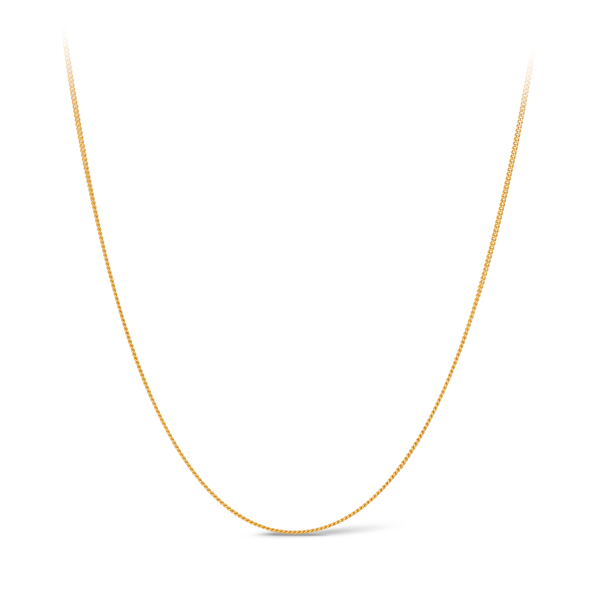 45cm Diamond Cut Curb Link Chain in 9ct Yellow Gold