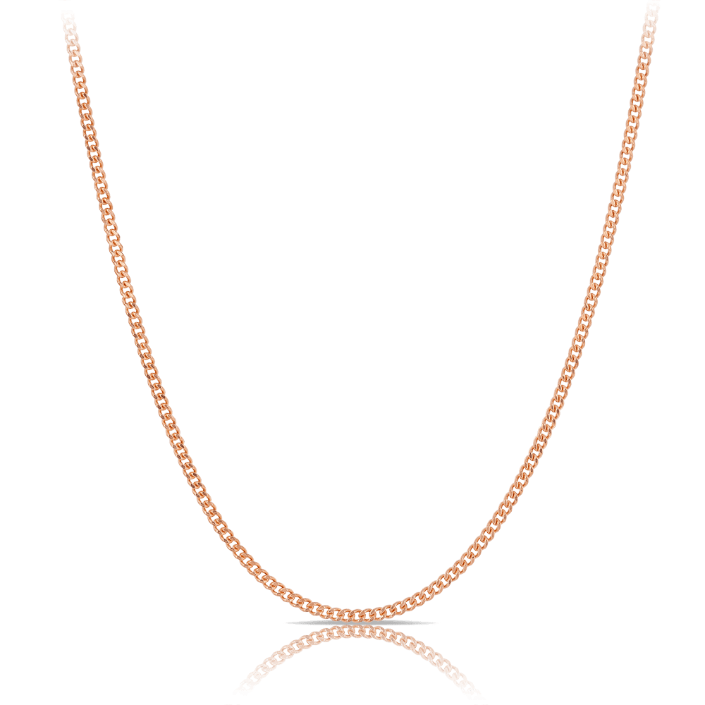 50cm Diamond Cut Curb Solid Chain in 9ct Rose Gold