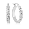 Diamond Cut Round Hoop Earrings in Sterling Silver - Wallace Bishop